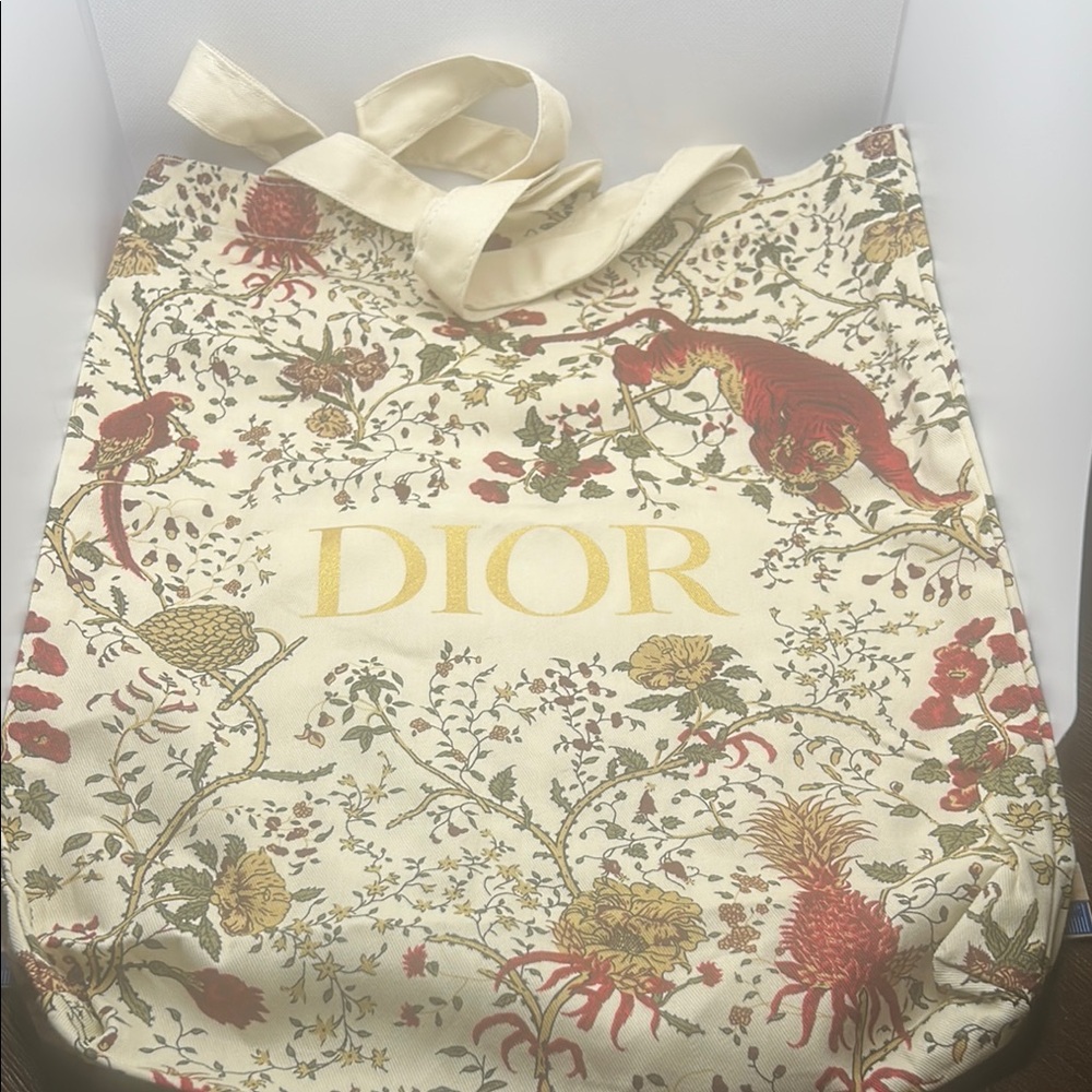 Dior Cream and Red Floral Tote Bag new without tags